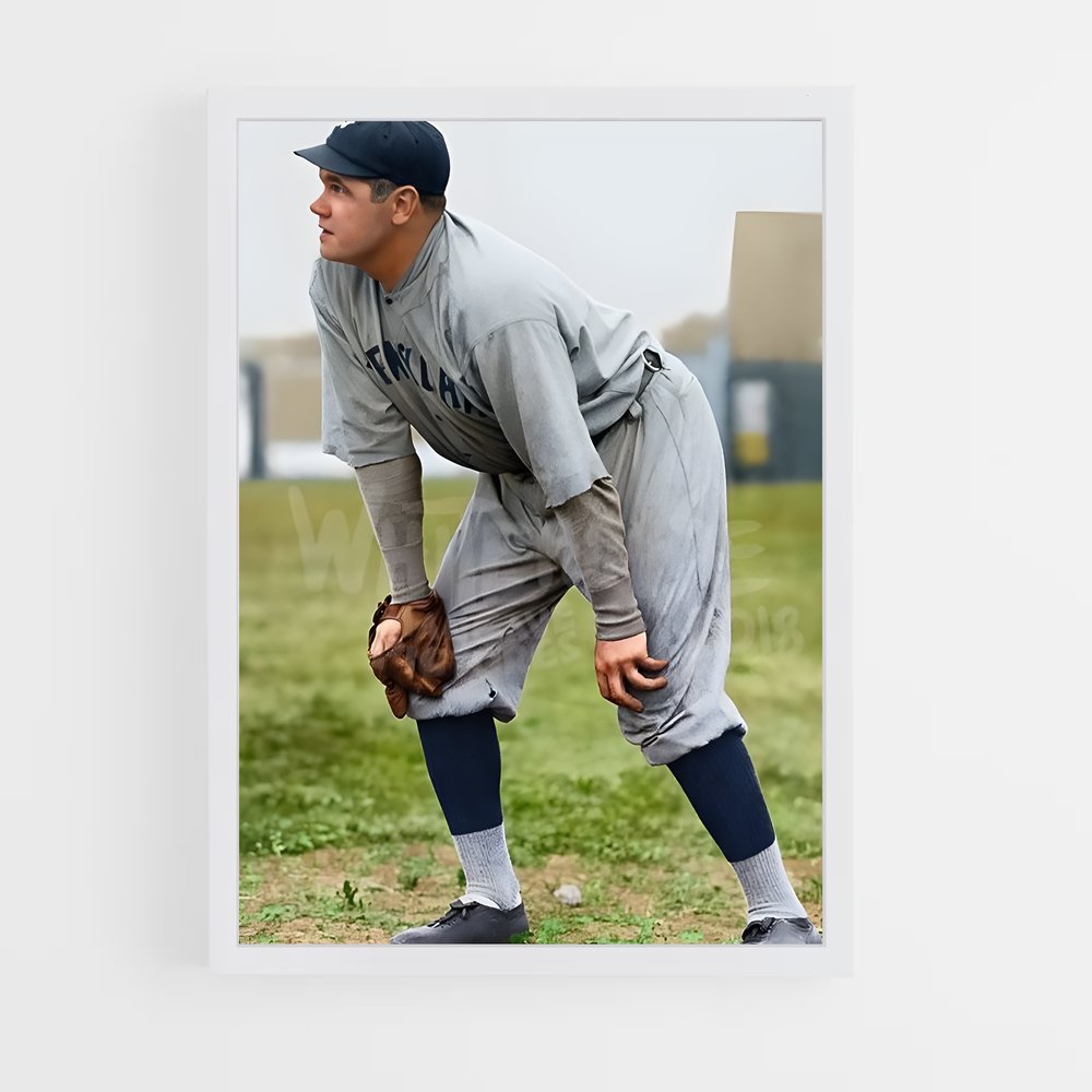 Poster Babe Ruth en Action – affiche Baseball (vue 3)